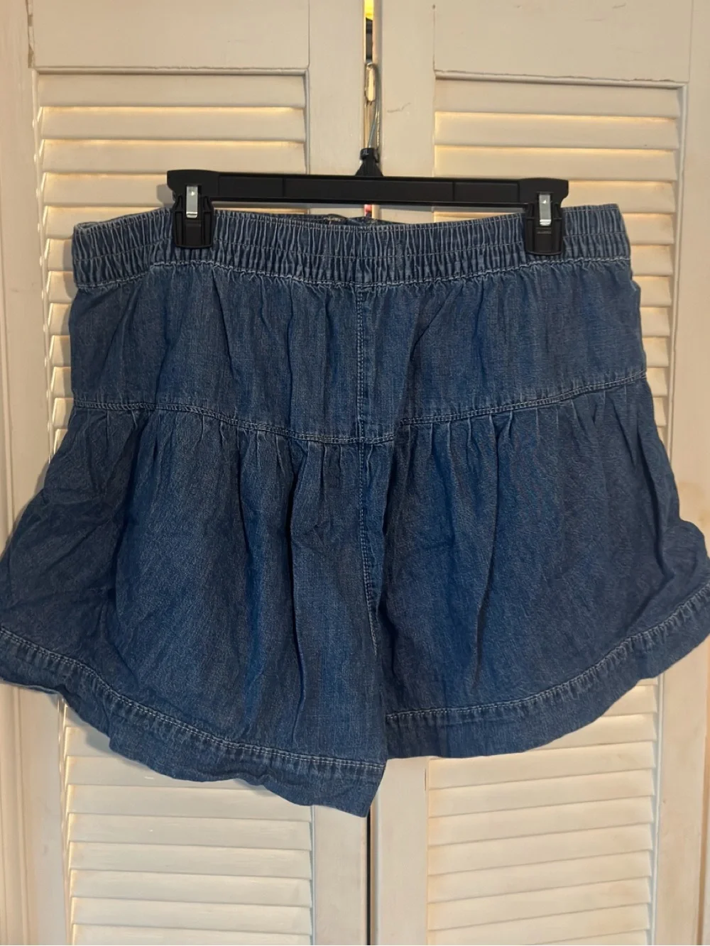 We The Free Dark Blue High-Waist Button-Front Denim Shorts - Picture 2 of 3